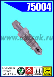 75004 Штуцер прокачки тормозов CITROEN, HONDA, MERCEDES-BENZ, OPEL, SKODA