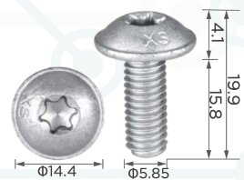 99472 Болт со шлицом типа TORX толщиной 6мм VAG Mersedes N000000001476