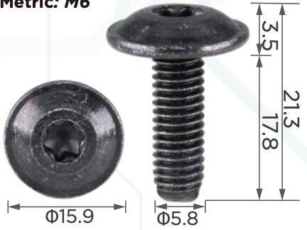 99473 Болт со шлицом типа TORX толщиной 6мм Универсальный