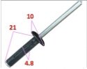 99387 Заклёпка бабочка чёрная 4.8mm