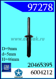 97278 Клипса автомобильная (крепёжное изделие) Chrysler, GM