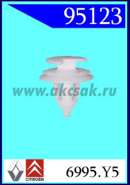 95123 Клипса автомобильная (крепёжное изделие) PEUGEOT
