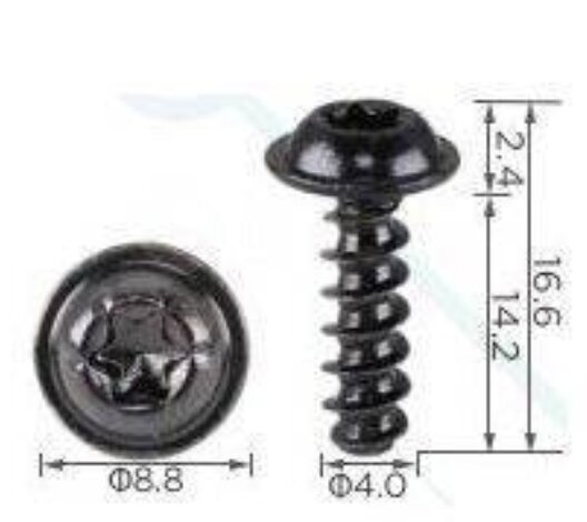 99438 Саморез автомобильный под шлиц типа TORX с толщиной ножки 4мм BMW 46637659479