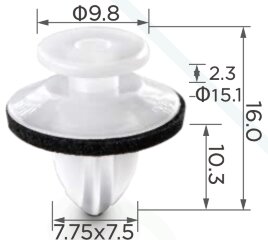 89161 Клипса крепежная TOYOTA 90467A0032, 9046707221